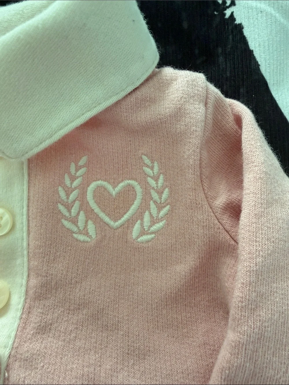 Carter's Pink Polo Dress with Cream Collar and Heart Accent